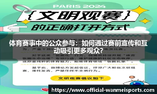 体育赛事中的公众参与：如何通过赛前宣传和互动吸引更多观众？